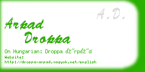 arpad droppa business card